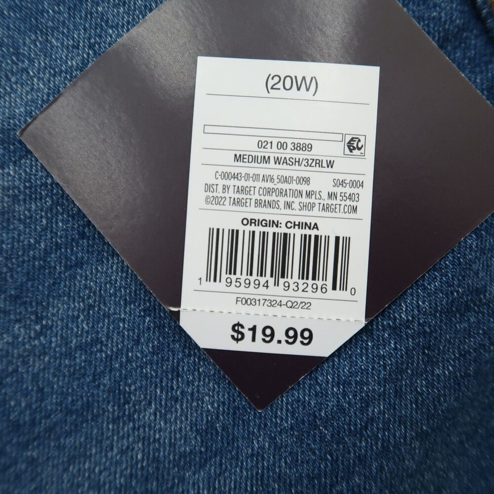 AVA VIV Denim Shorts Womens Size 20W Blue Mid-Rise Button Fly Stretch 4"-Inseam - Picture 8 of 13